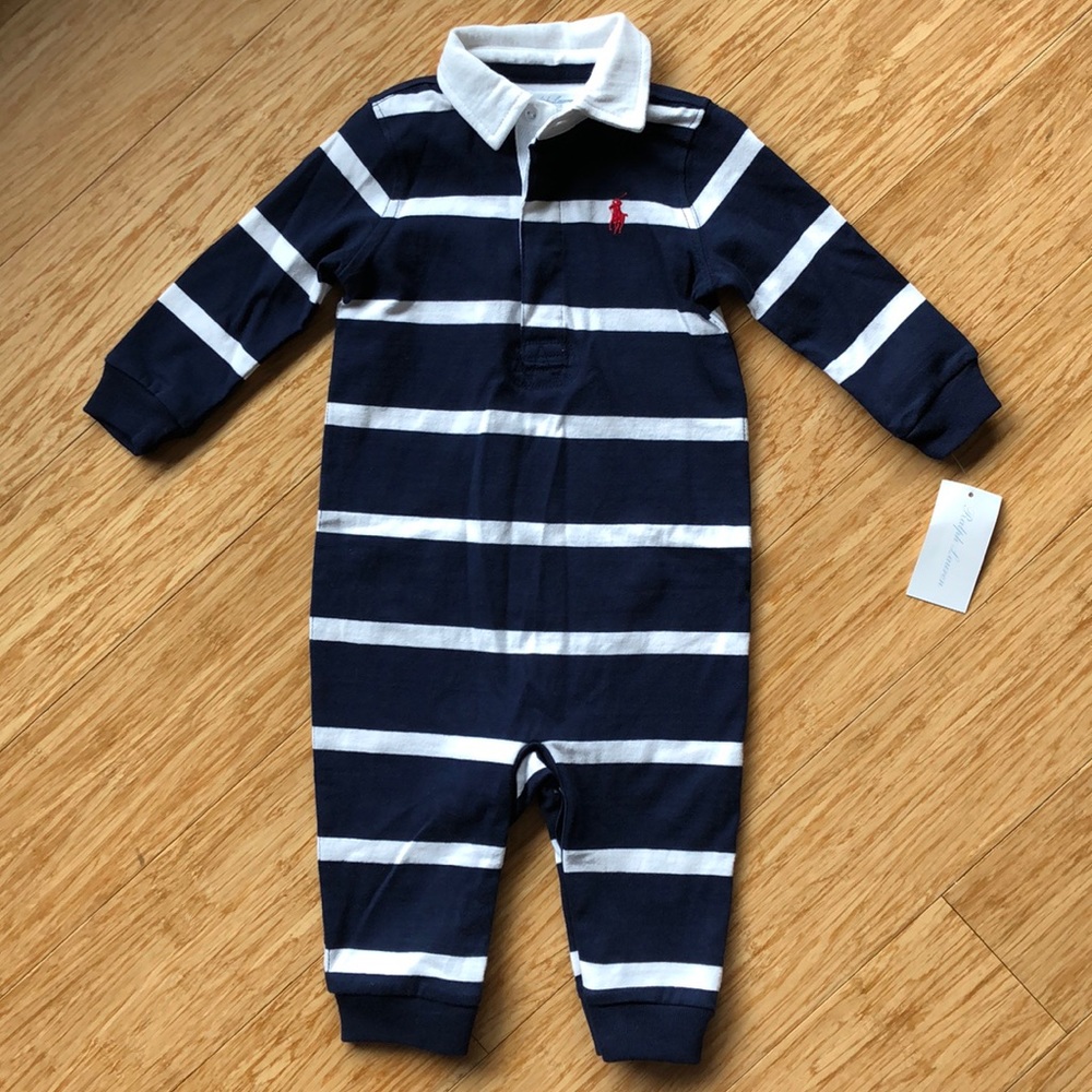 NWT Ralph Lauren striped romper / one-piece 9m